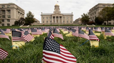 Picture of Old Capitol Center with Flags in Front