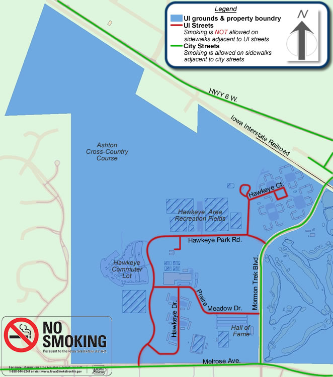 Map of the Hawkeye Campus area