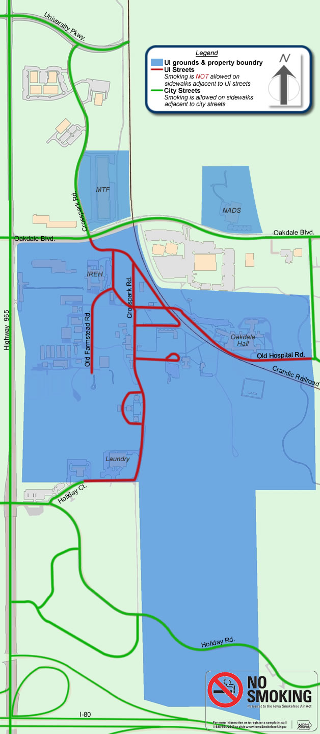Map of the Oakdale Campus