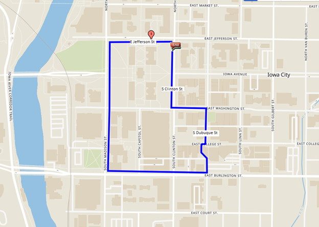 Downtown Iowa City Map East Campus Walking Routes | University Human Resources - The University Of  Iowa