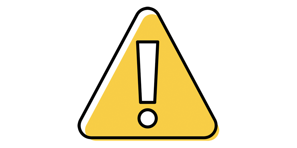 Illustration of sign with exclamation point.