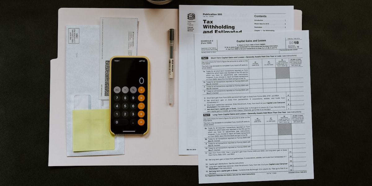 Calculator and tax forms