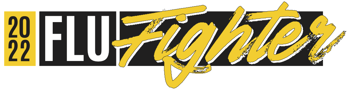 2022 flu campaign logo in black and gold