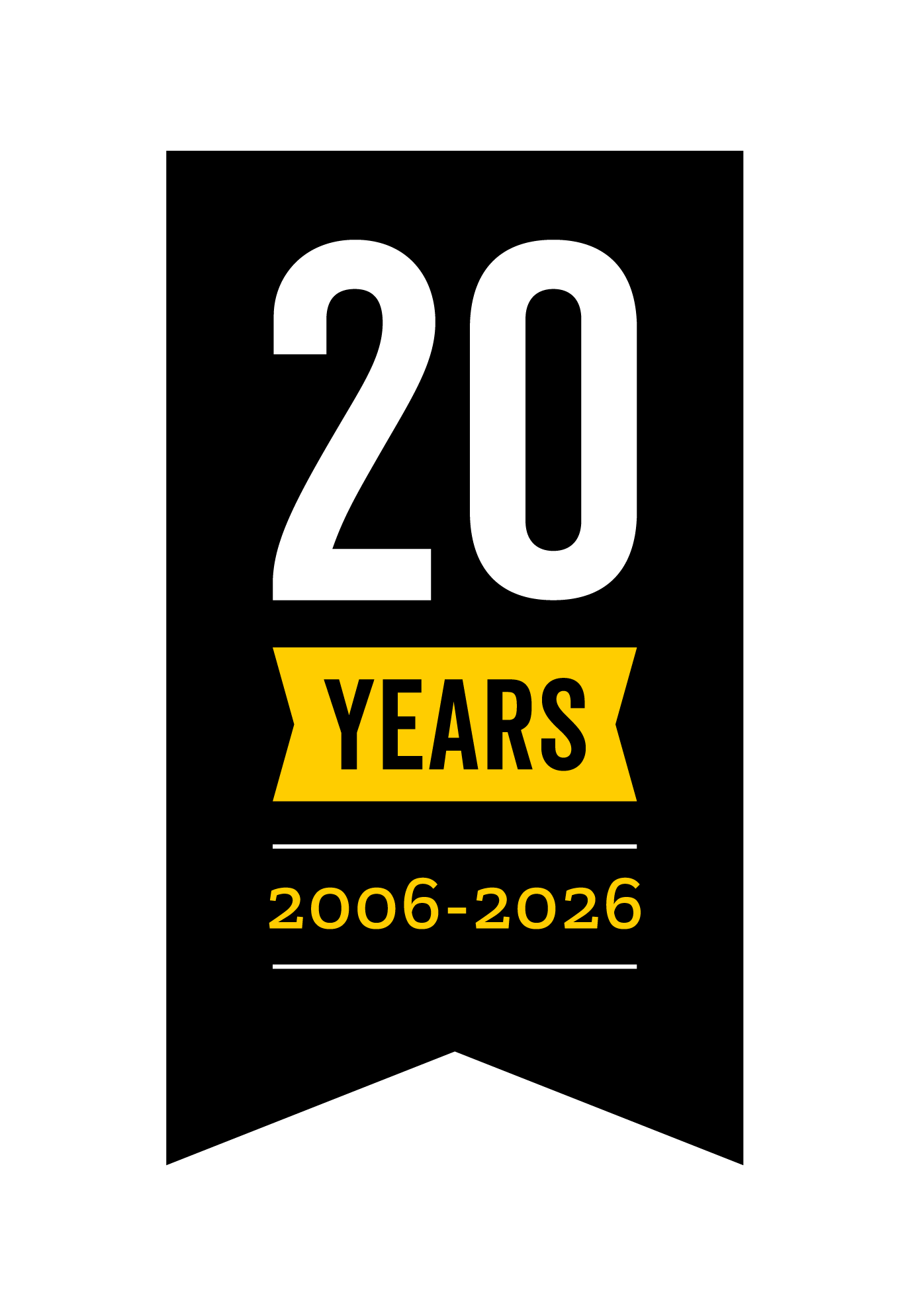 banner saying 20 years (2006-2026)