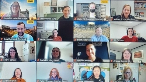 Collage of Wellness Ambassadors from Zoom call