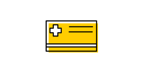 small card that has the medical cross on it
