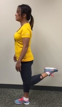 Woman performing stretching exercises