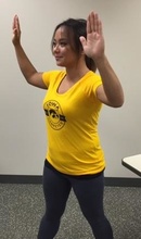 Woman performing stretching exercises