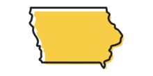 Illustration of state of Iowa.