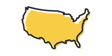 Icon showing a silhouette of the continental United States