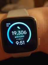 Watch displaying step count