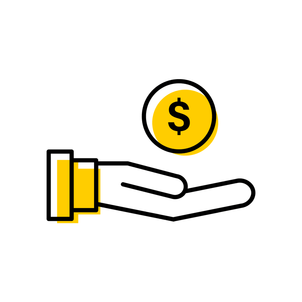 hand offering a coin icon
