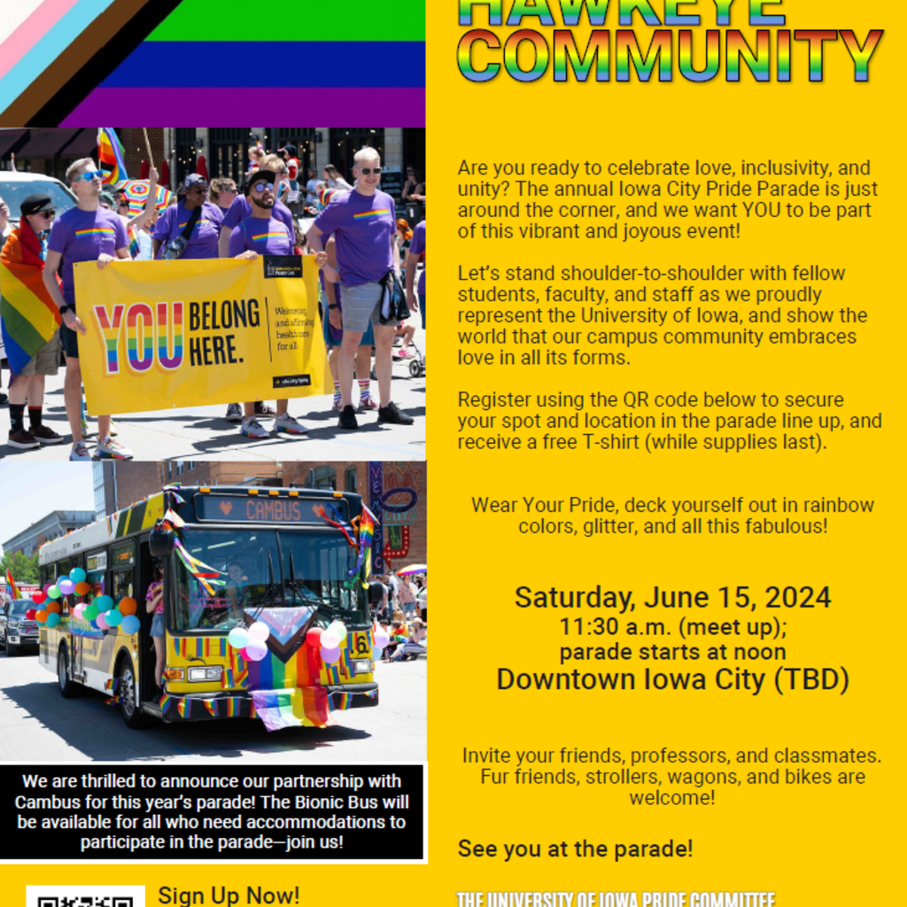 Iowa City Pride Parade promotional image