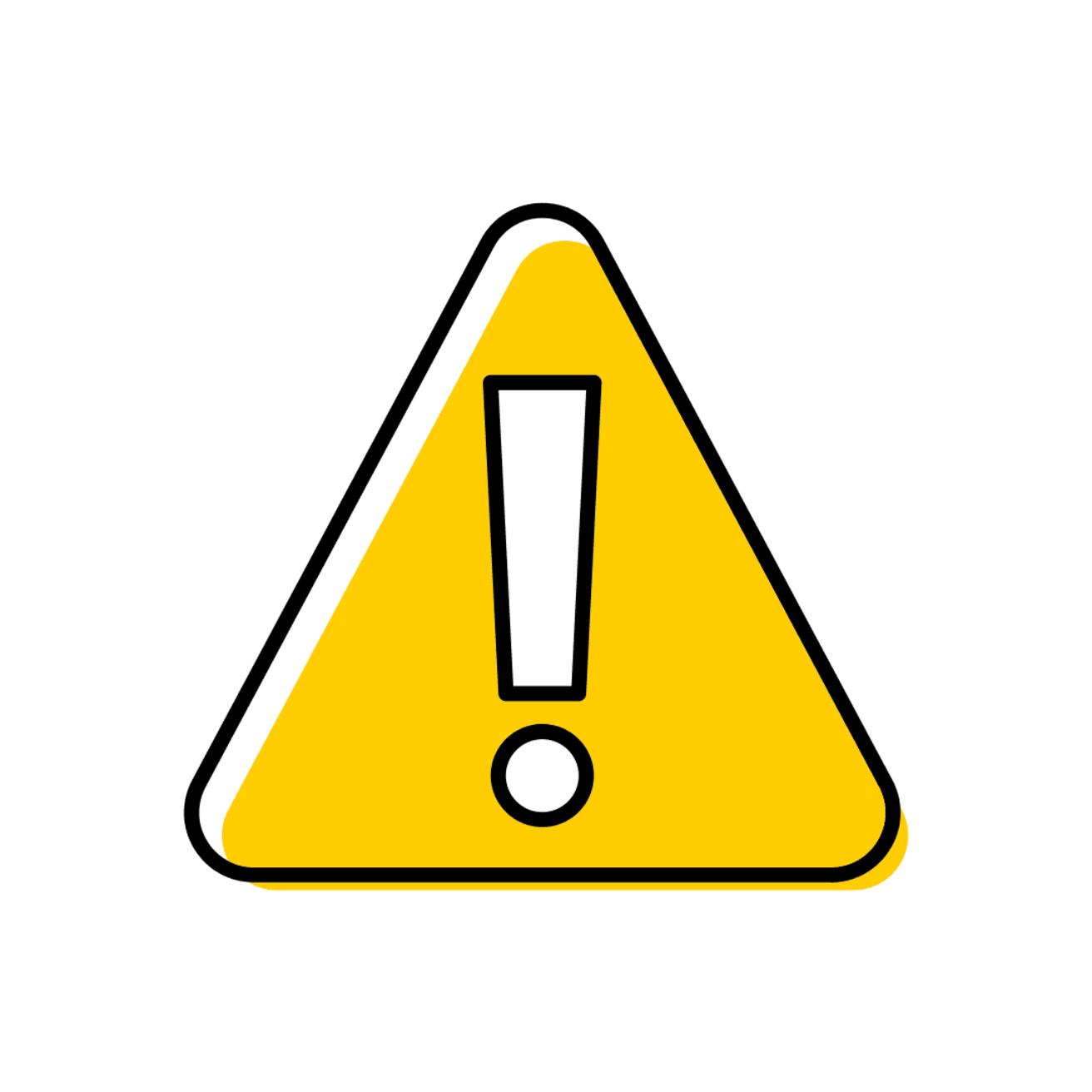 Exclamation in yellow triangle