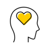 heart in head icon for well-being