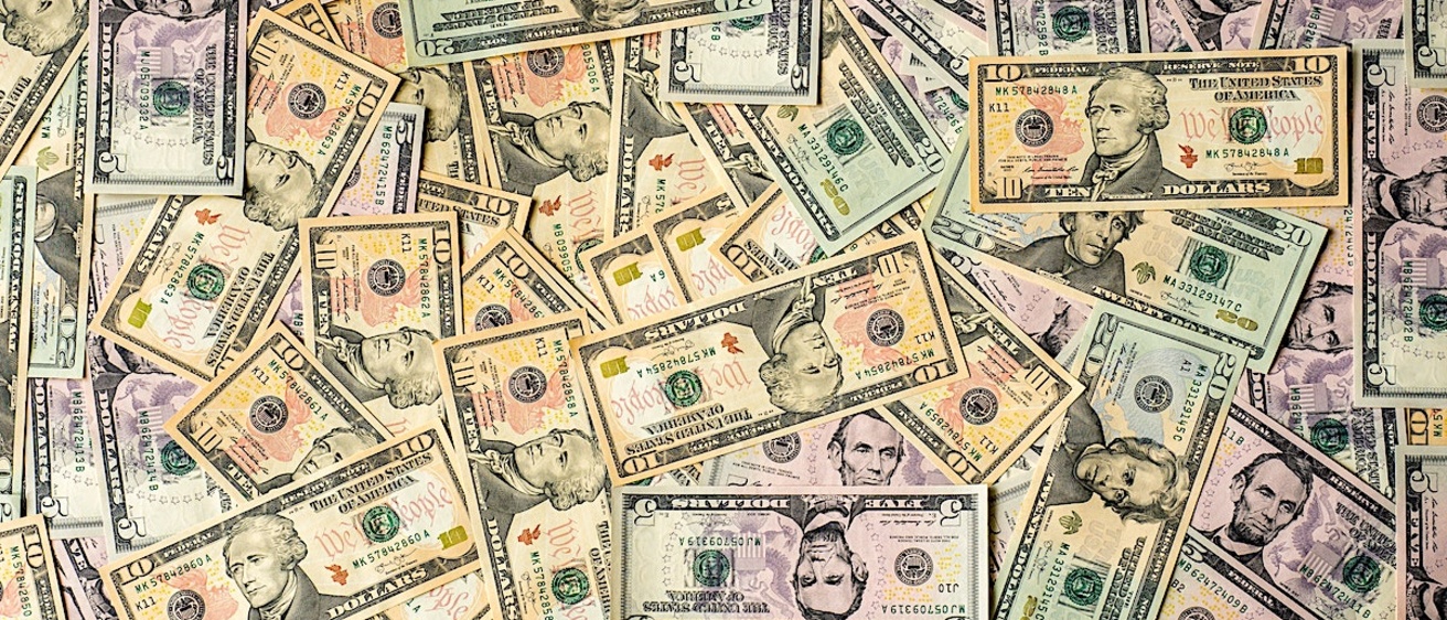 Pile of U.S. currency.