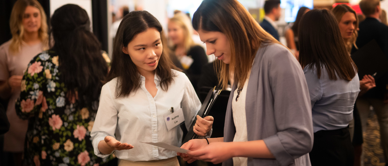 Student at a job fair