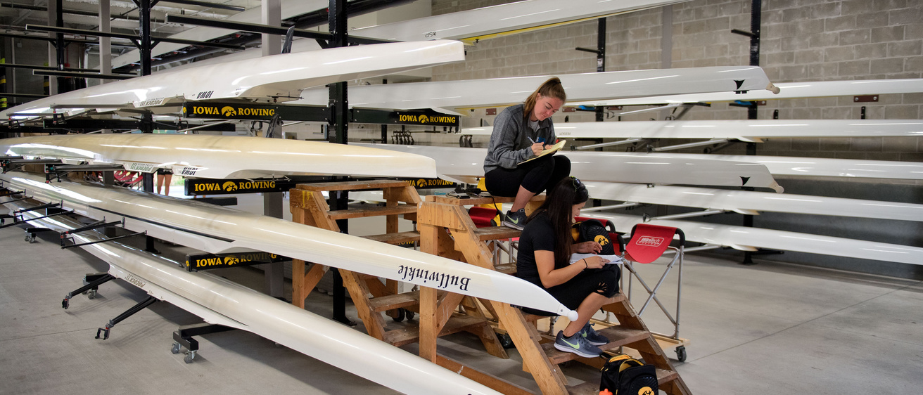 Members of the women's rowing team