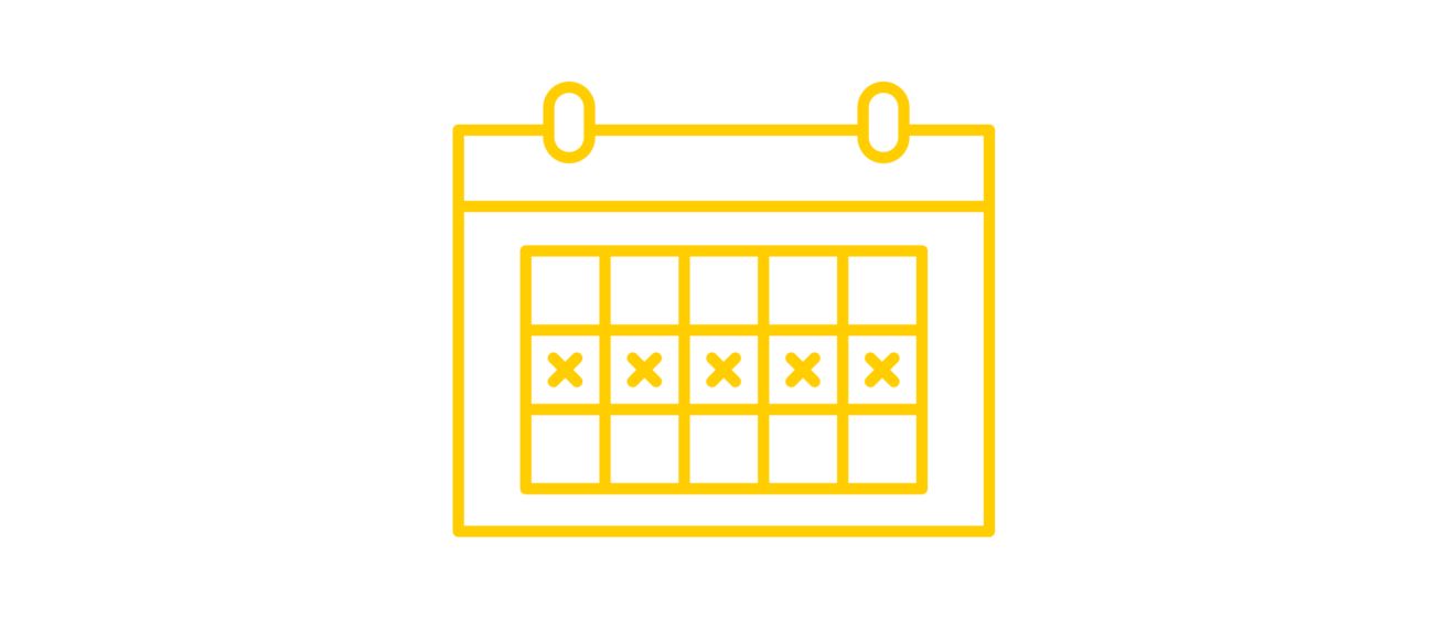 Icon representing time off work on a calendar