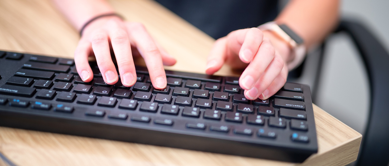 Typing on keyboard