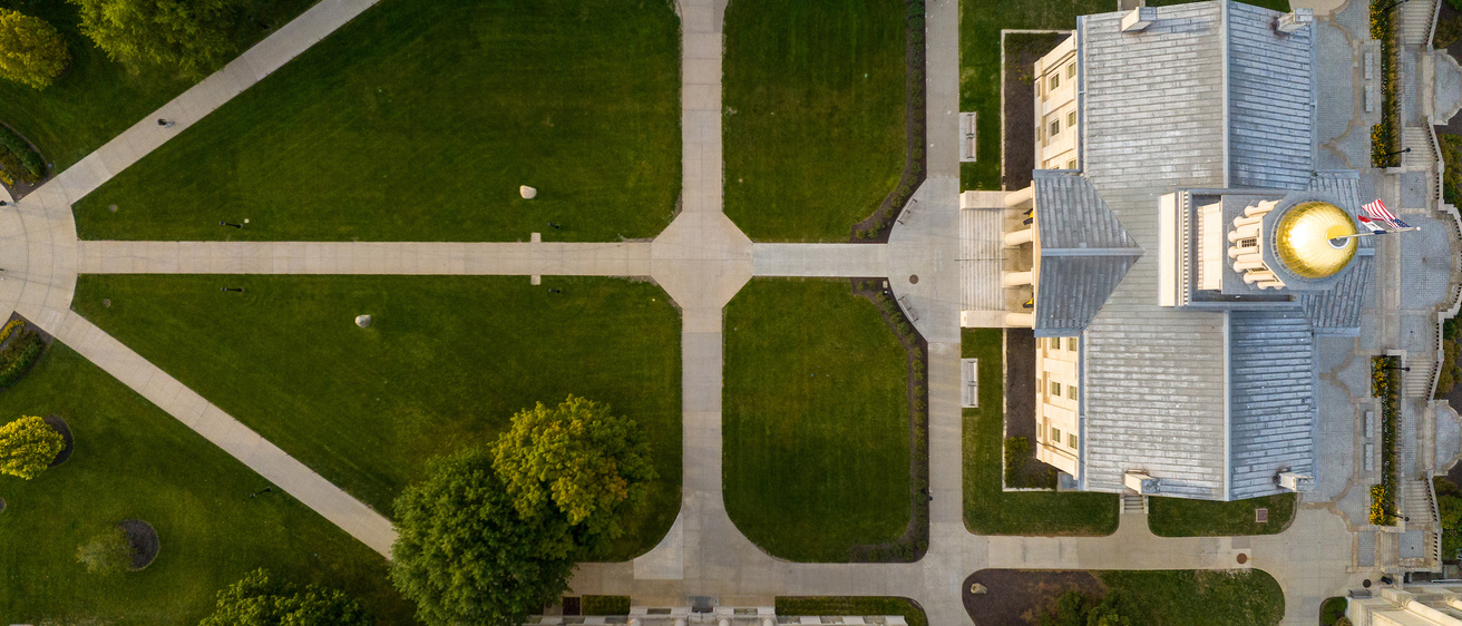 pentacrest drone image