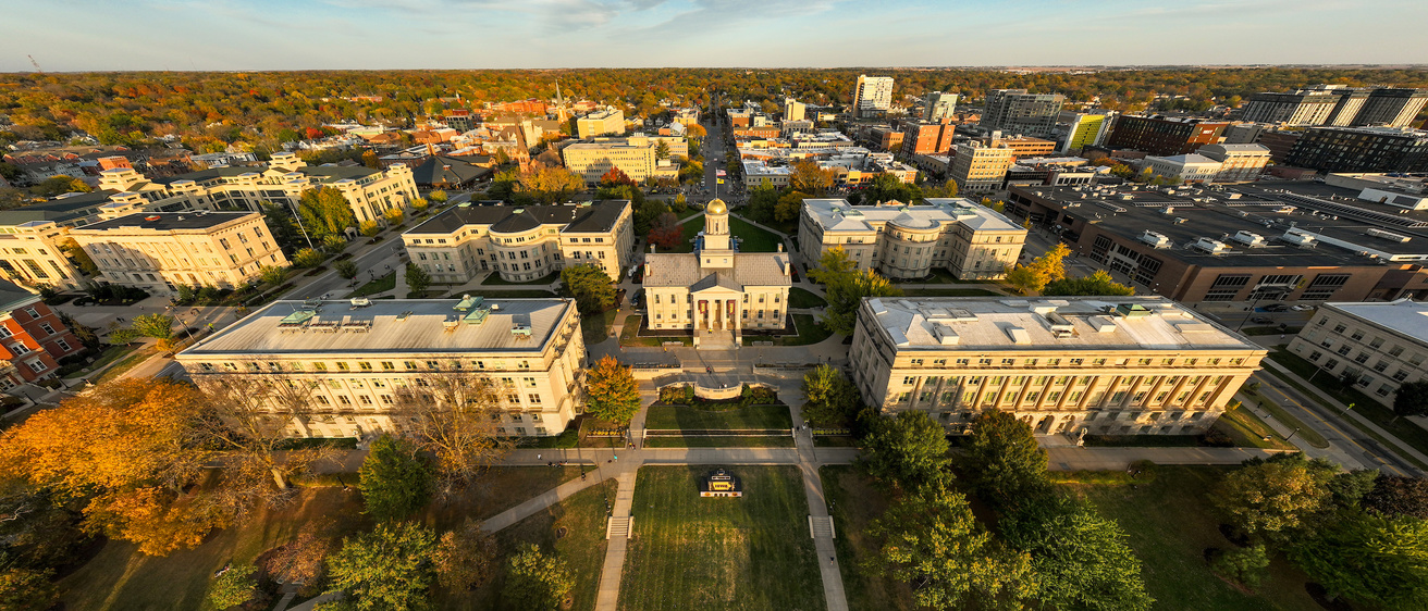 pentacrest drone image