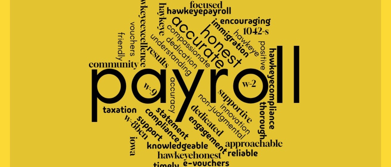 yellow word cloud payroll
