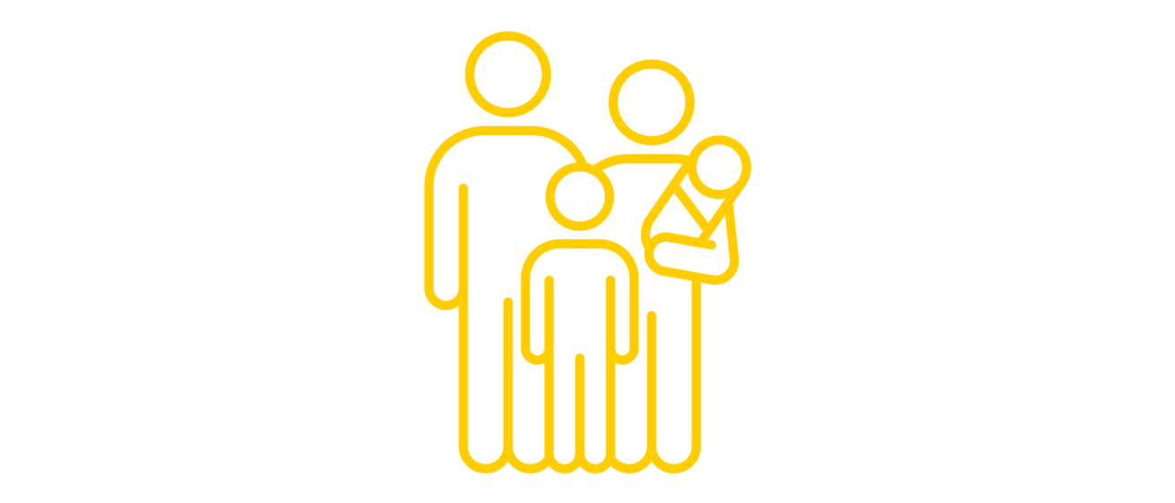Icon representing a family with a baby