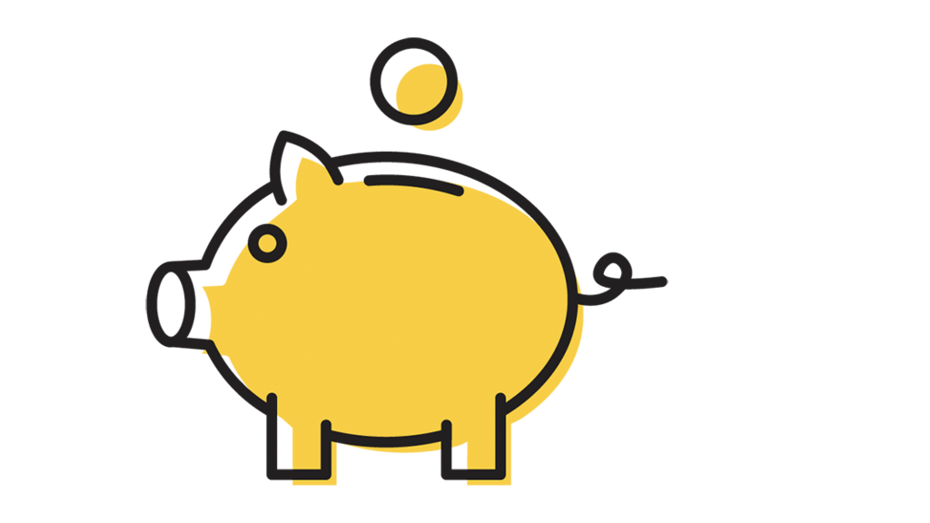 Illustration of a piggy bank.