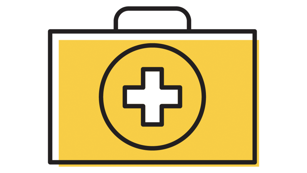 Illustration of a medical kit.
