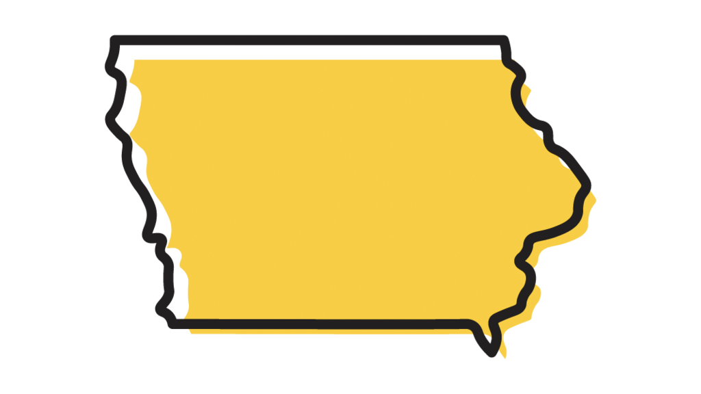 Illustration of state of Iowa.