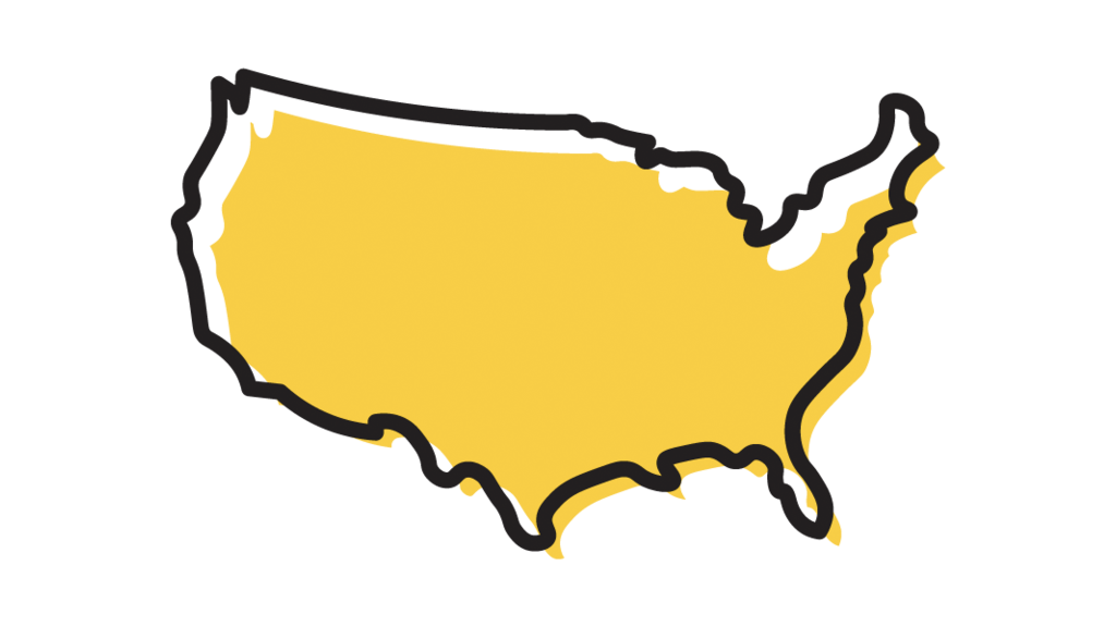 Icon showing a silhouette of the continental United States
