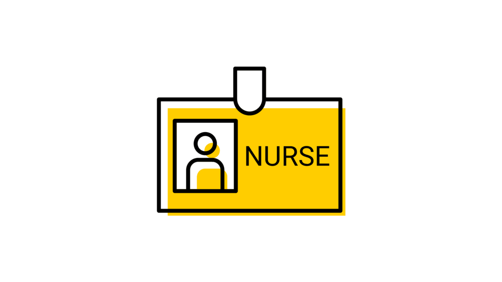 Icon representing a nurse's ID badge