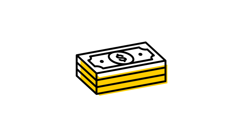 Icon representing a stack of money