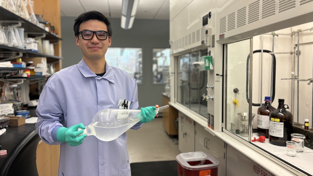 Lab analyst Matthew Wang poses for a photo at the State Hygienic Laboratory.