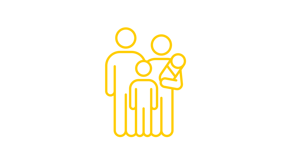 Icon representing a family with a baby
