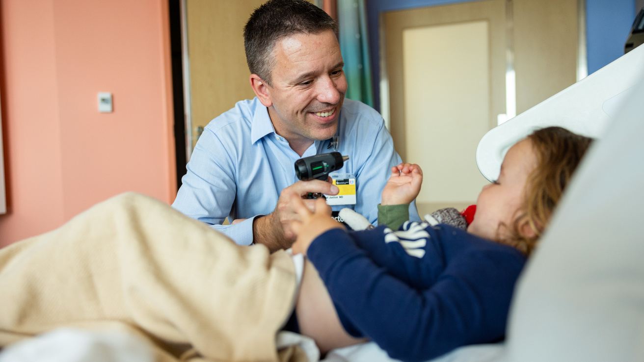 Doctor with child patient