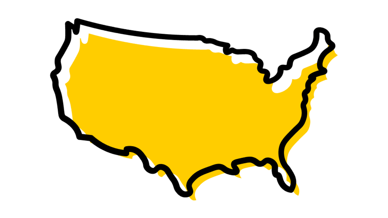 outline shape of the united states of america