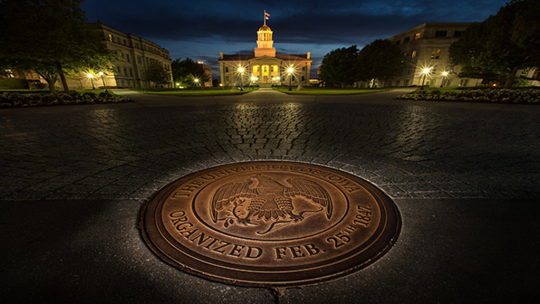 University of Iowa Seal and Old Capitol Building