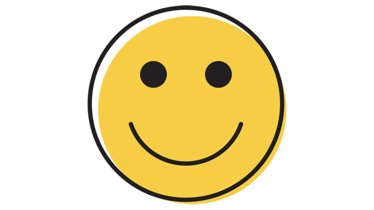 Illustration of smiley face.