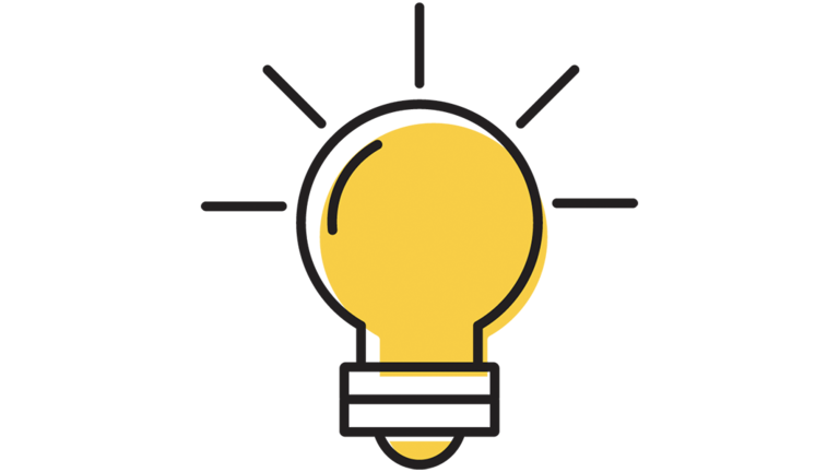 Illustration of lightbulb.