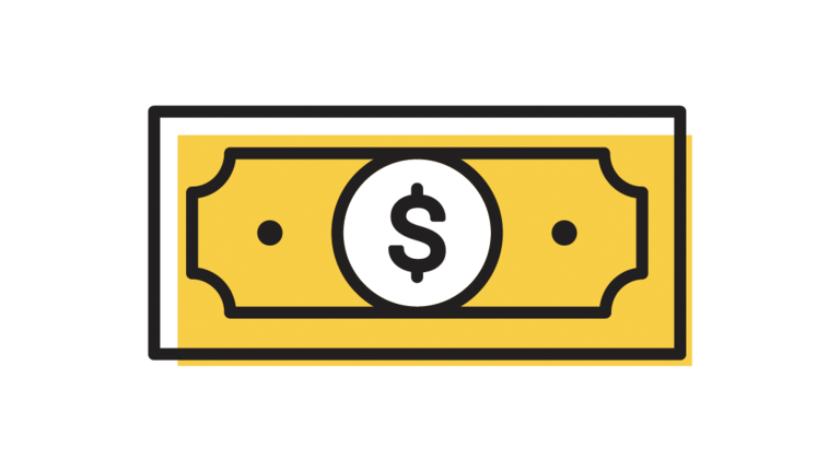 Illustration of dollar bill.