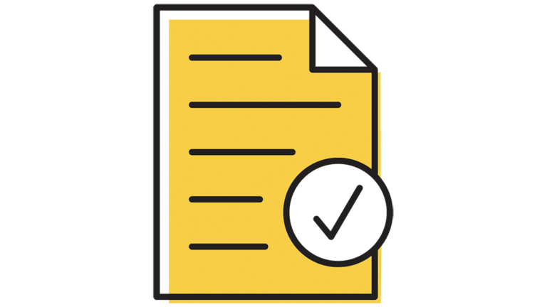 Piece of paper with a checkmark