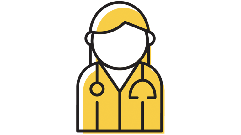 Illustration of woman with stethoscope.