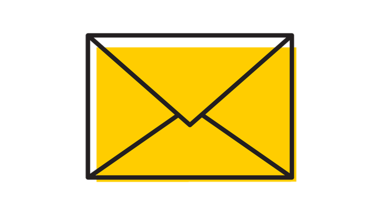 backside of envelope acting as an unopened email