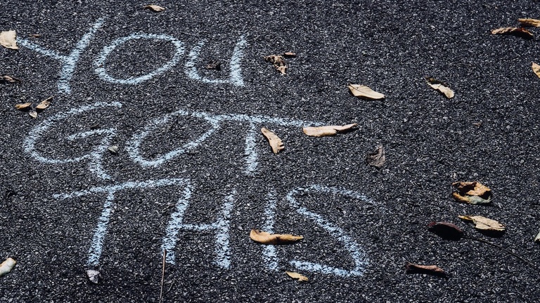 You got this written on sidewalk with chalk