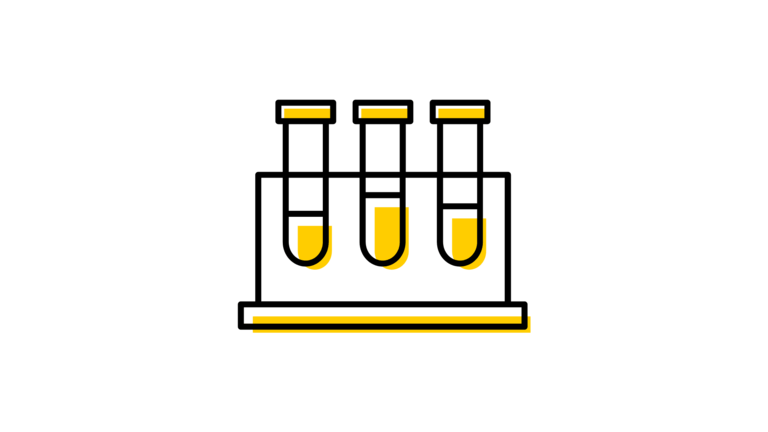Illustration of three test tubes in a rack